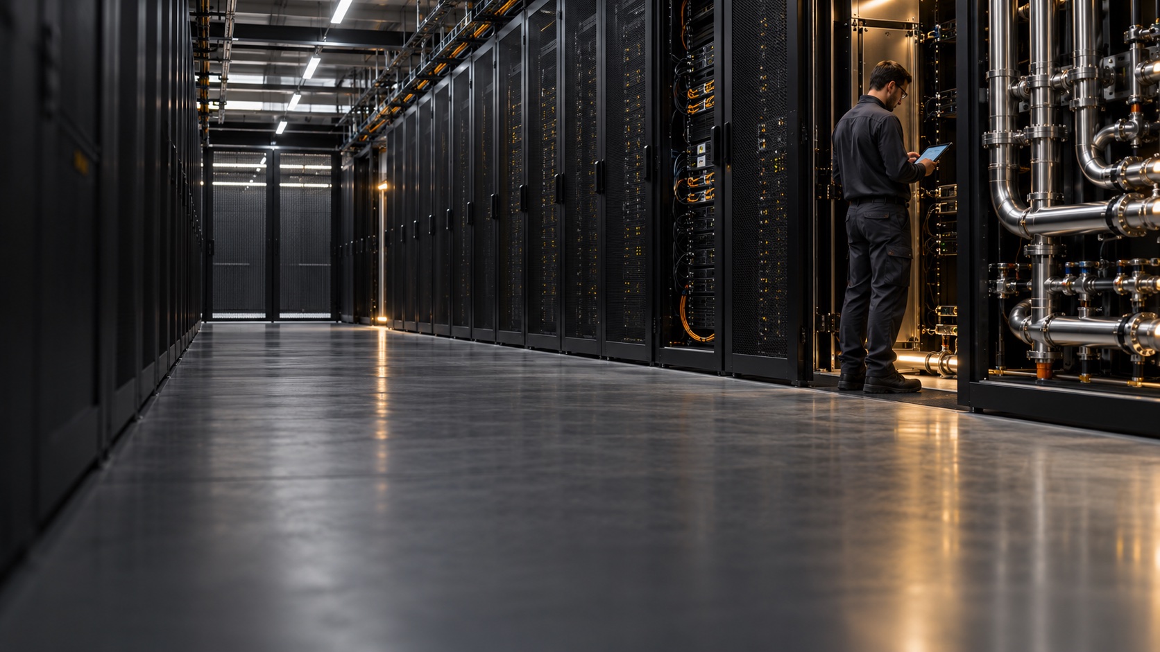 Data center racks and infrastructure, used as conceptual imagery for Data Robotics