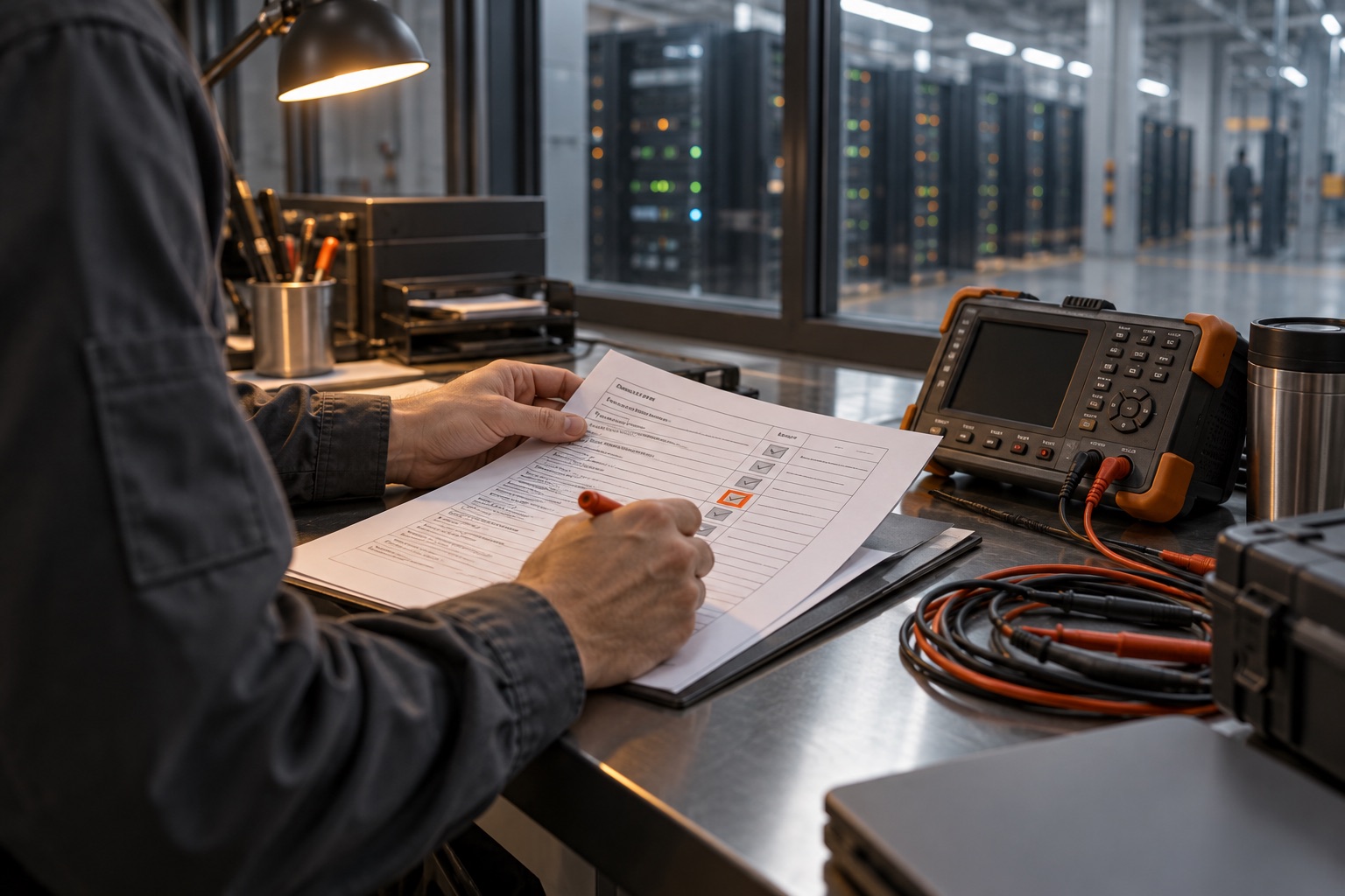 Exception review in a data-center setting, conceptual imagery